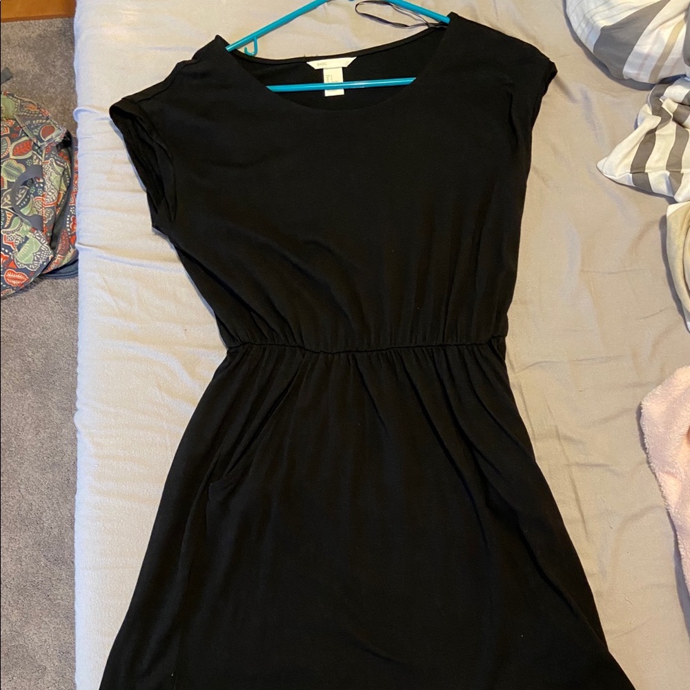 Black H&M Cinched Waist Dress